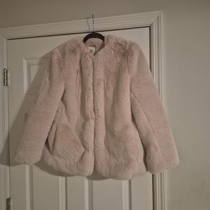 GAP Women's Faux Fur Coat - Light Pink